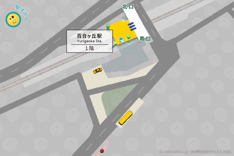 百合ヶ丘駅構内図(小田急線)と周辺地図