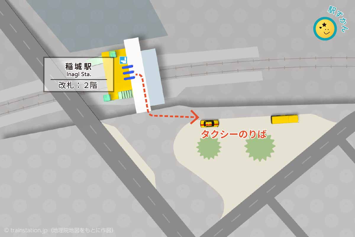 稲城駅タクシー乗り場マップ