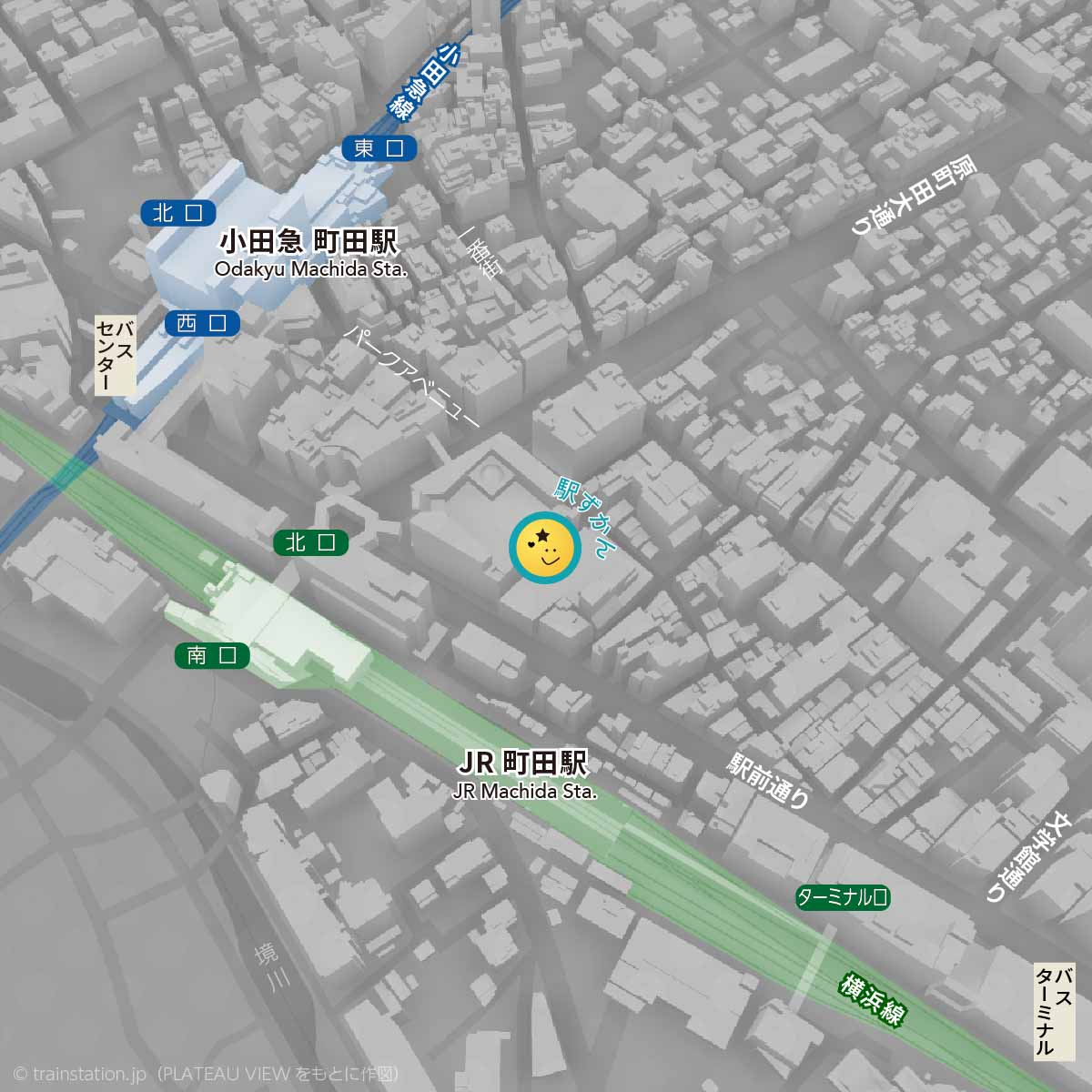 町田駅周辺地図・鉄道路線図
