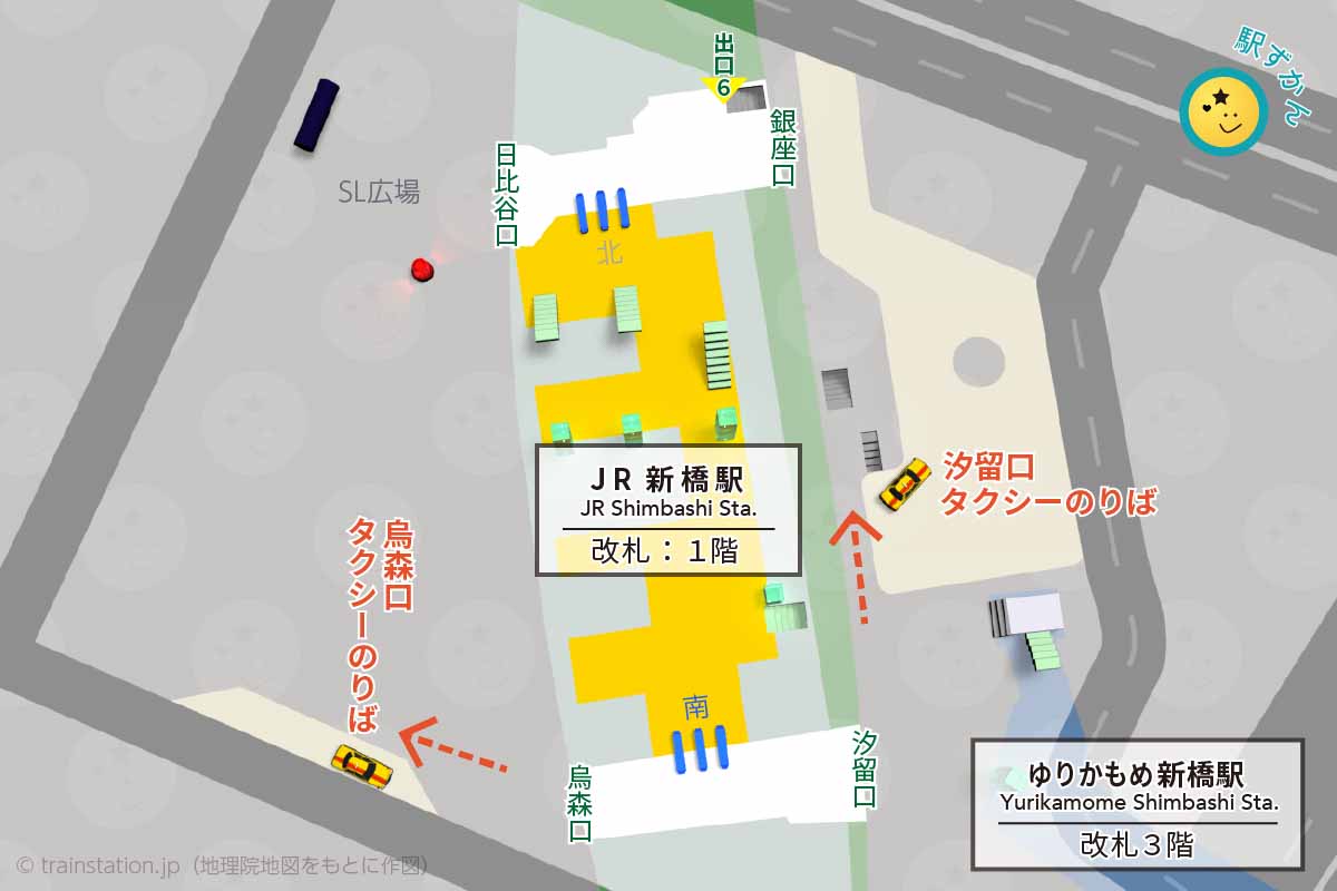 新橋駅タクシー乗り場マップ