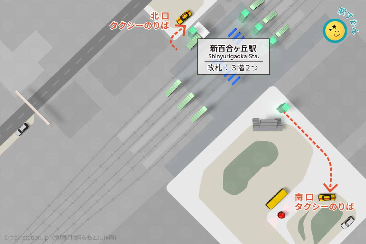 新百合ヶ丘駅タクシー乗り場マップ