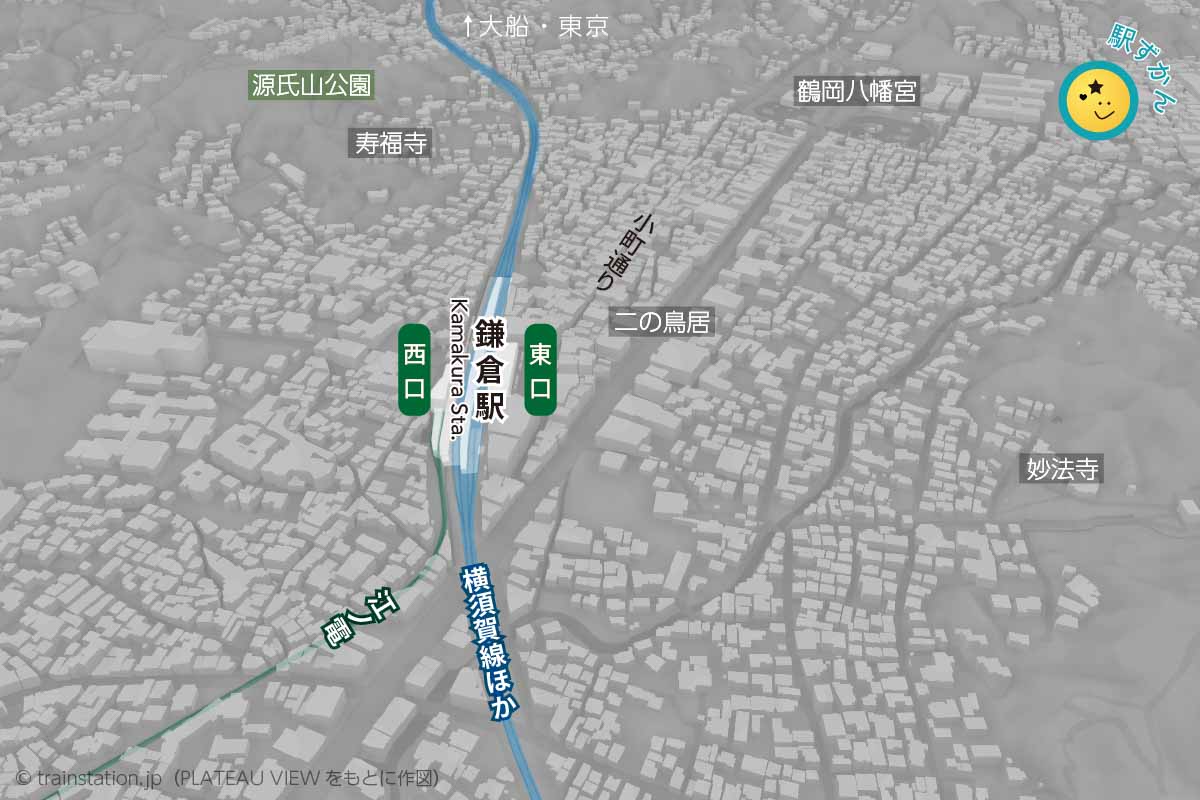 鎌倉駅周辺地図と路線図