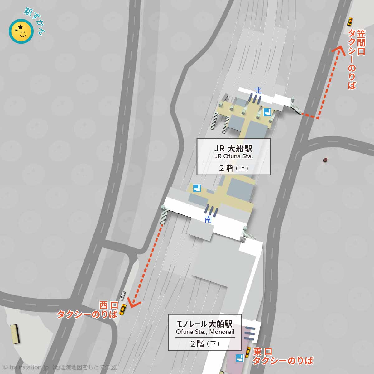 大船駅タクシー乗り場マップ