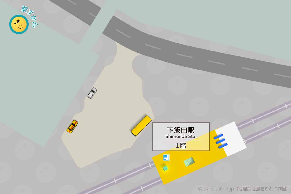 下飯田駅構内図と周辺地図