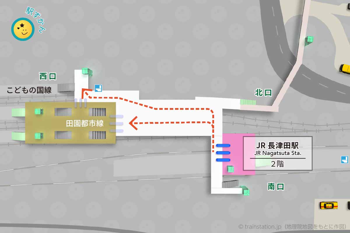 JR長津田駅構内図と周辺地図