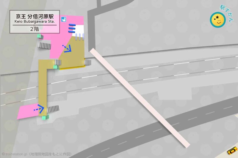 分倍河原駅構内図（京王線）と周辺地図