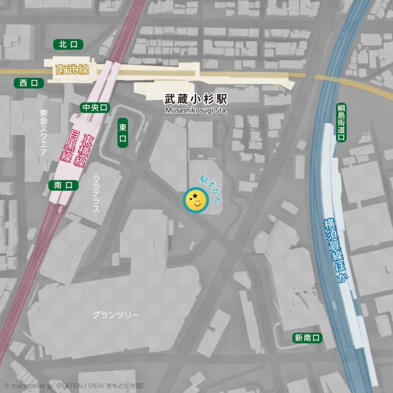 武蔵小杉駅周辺地図と路線図