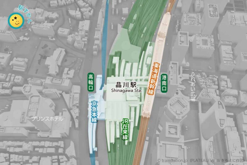 品川駅周辺地図と路線図