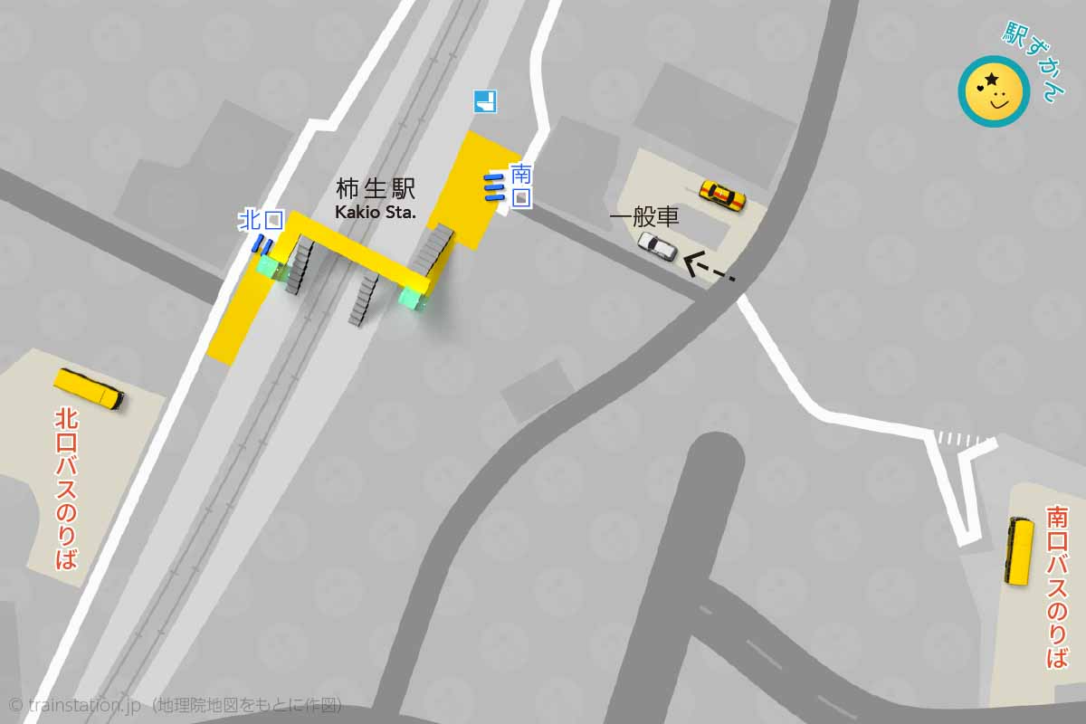 柿生駅ロータリーマップ・車寄せとバス停