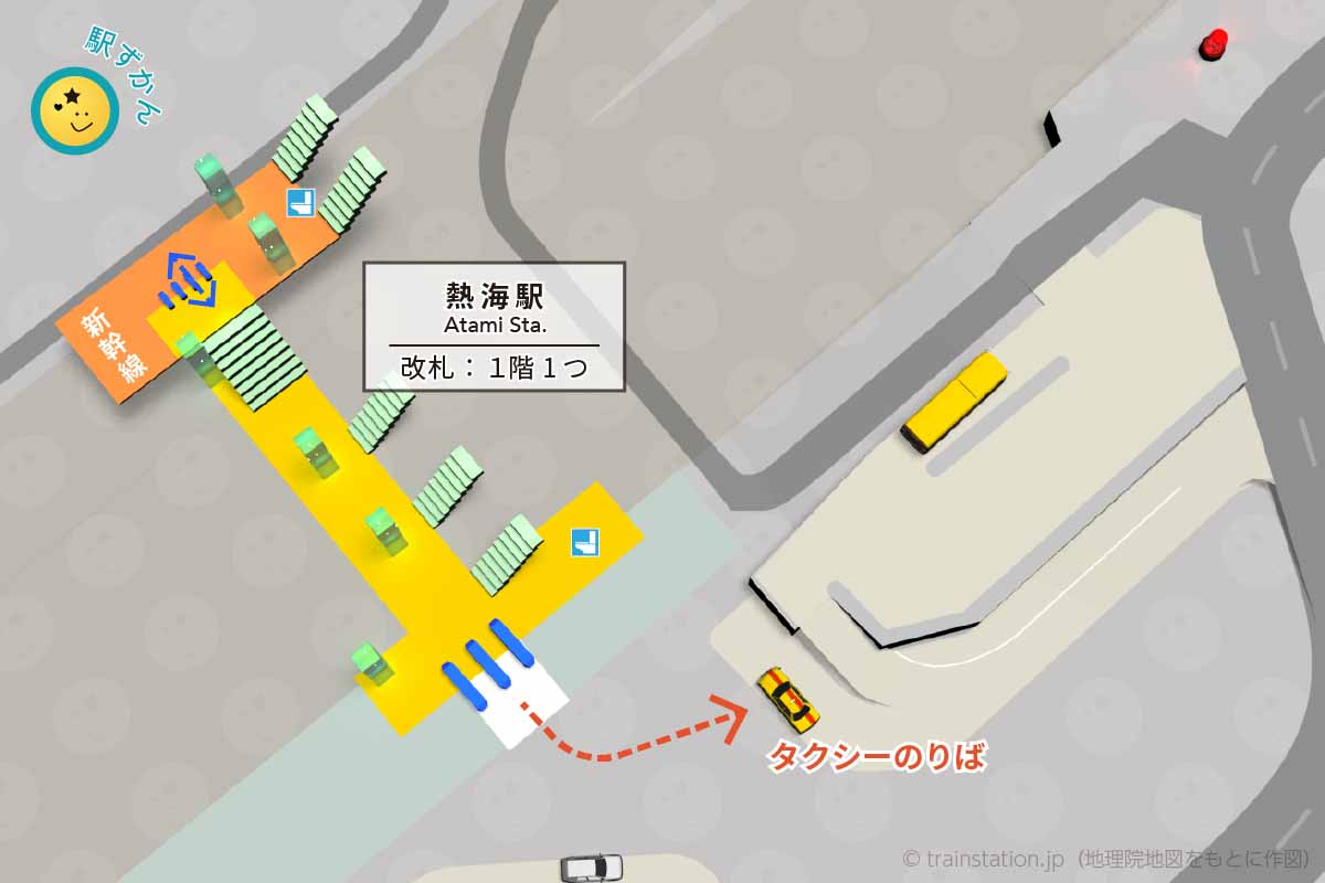 熱海駅タクシー乗り場マップ