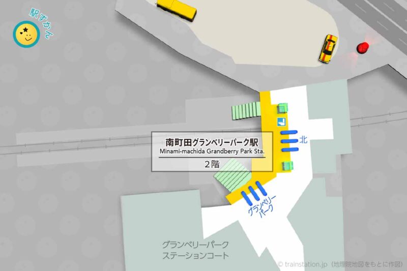 南町田グランベリーパーク駅構内図と周辺地図