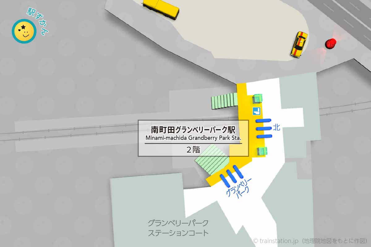 南町田グランベリーパーク駅構内図と周辺地図