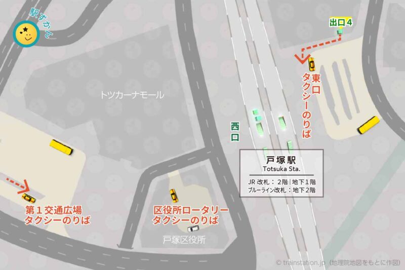 戸塚駅タクシー乗り場マップ