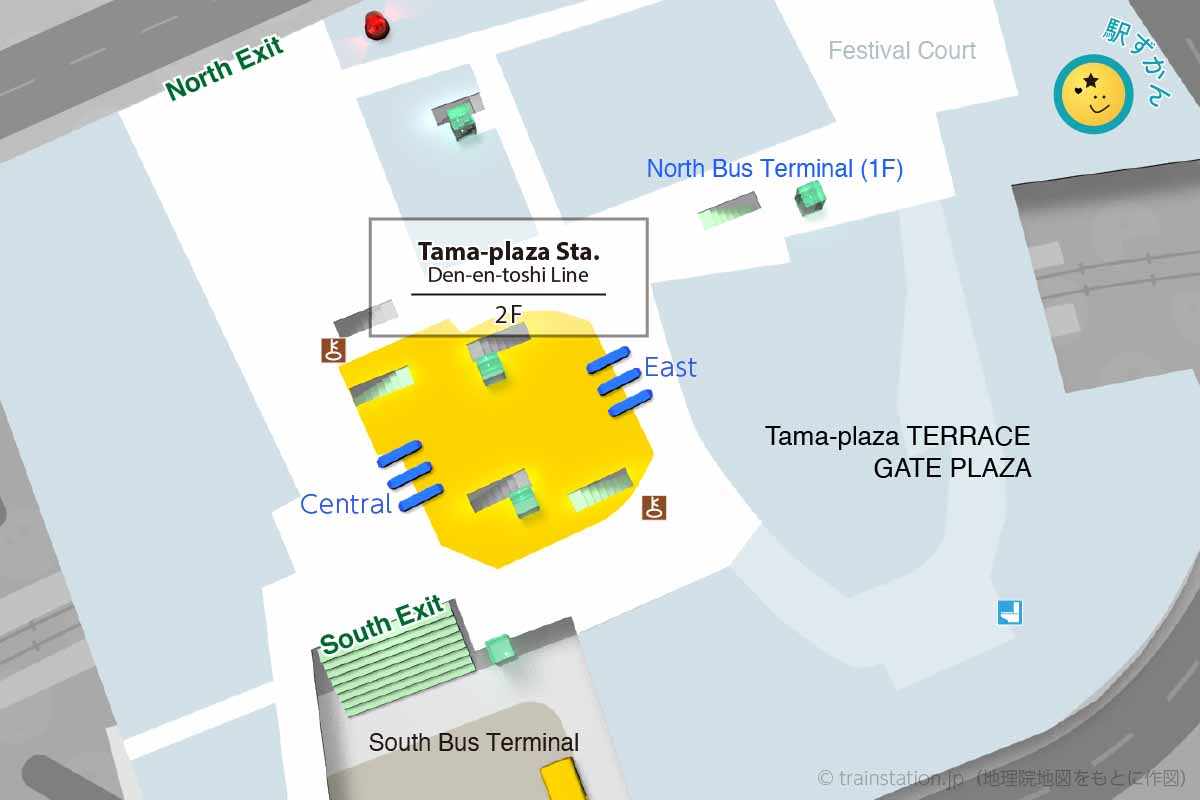 Tokyu Den-en-toshi Line Tama-plaza Station map