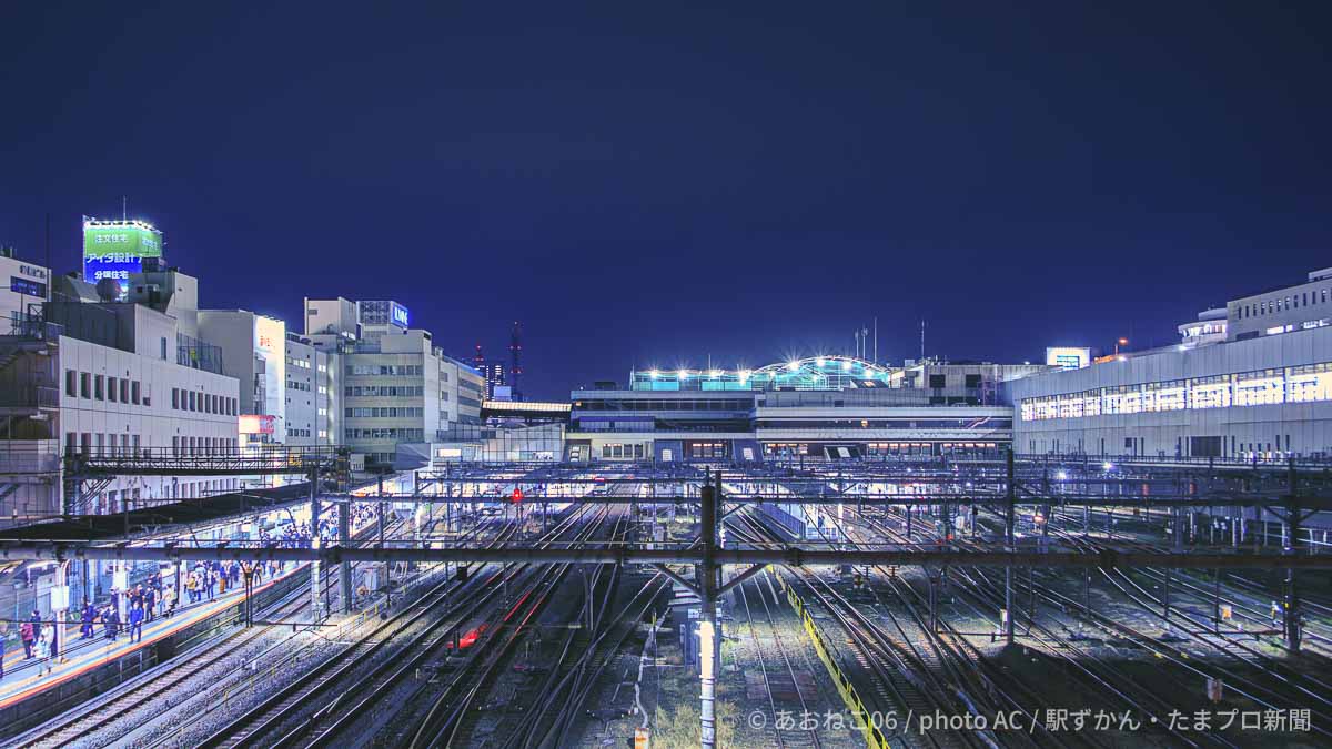 大栄橋から望む夜の大宮駅