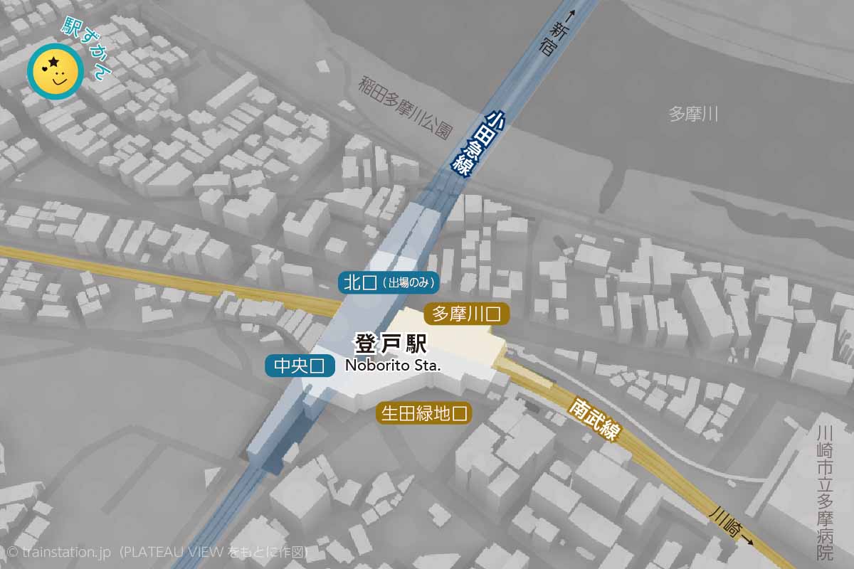 登戸駅の路線図・周辺地図