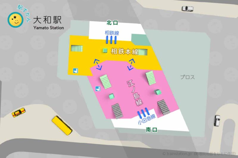大和駅乗り換えルートマップ