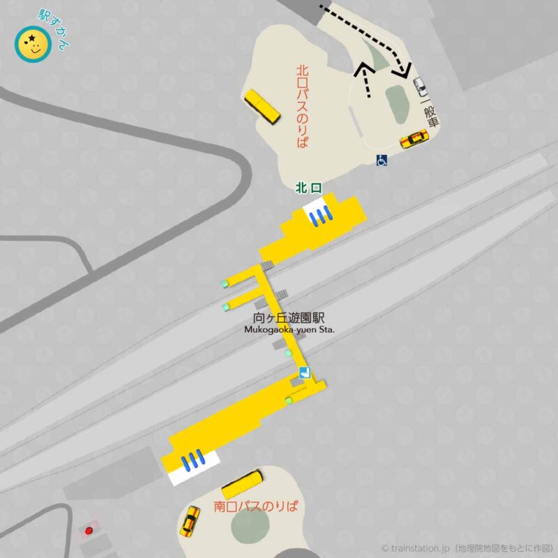 向ヶ丘遊園駅ロータリーマップ・一般車寄せ・バス停