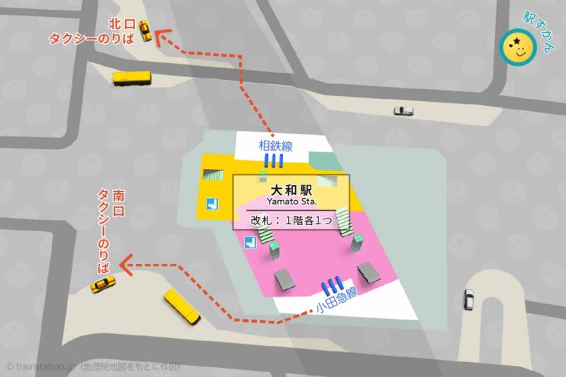 大和駅タクシー乗り場（相鉄線・小田急線）マップ
