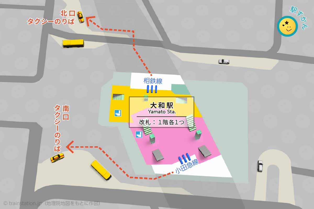 大和駅タクシー乗り場（相鉄線・小田急線）マップ