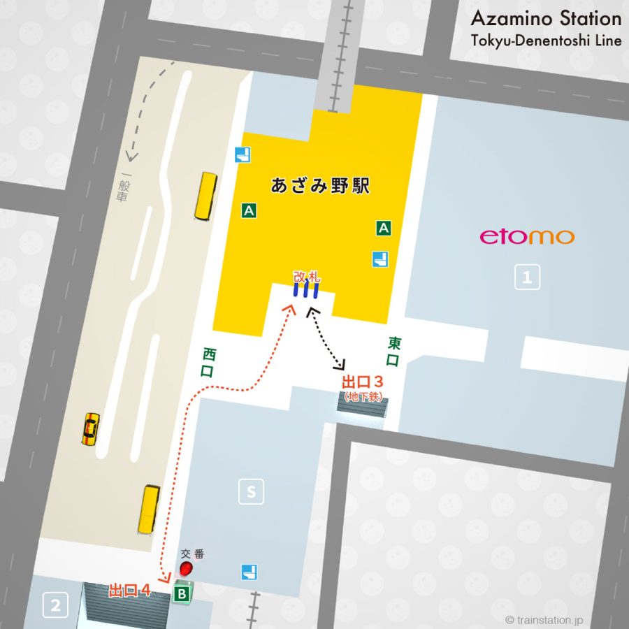 田園都市線 あざみ野駅構内図