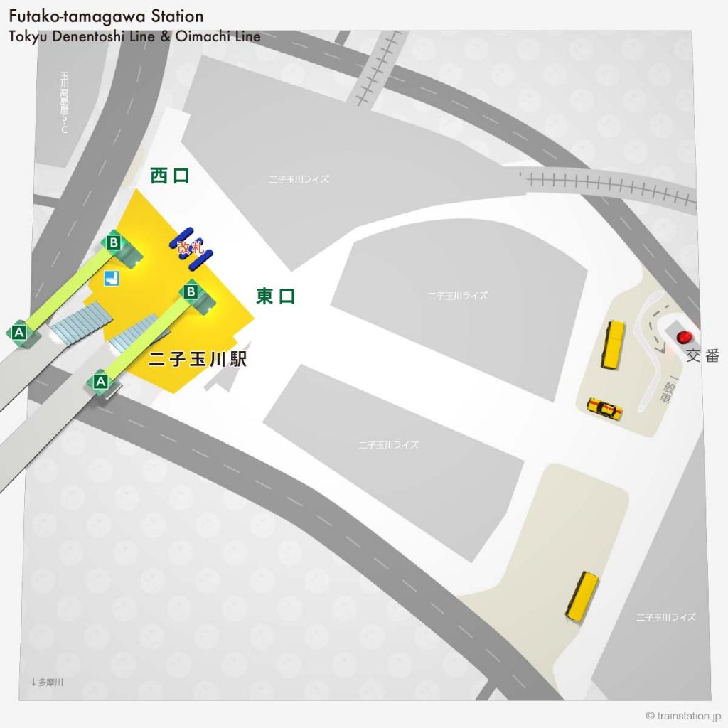 二子玉川駅の構内図
