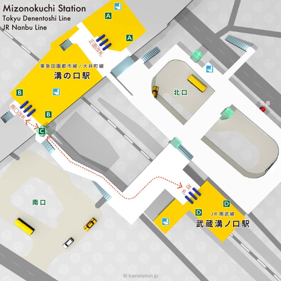 溝の口駅,武蔵溝ノ口駅構内図