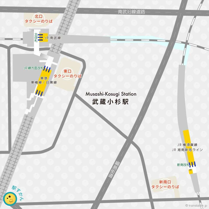 武蔵小杉駅タクシー乗り場マップ