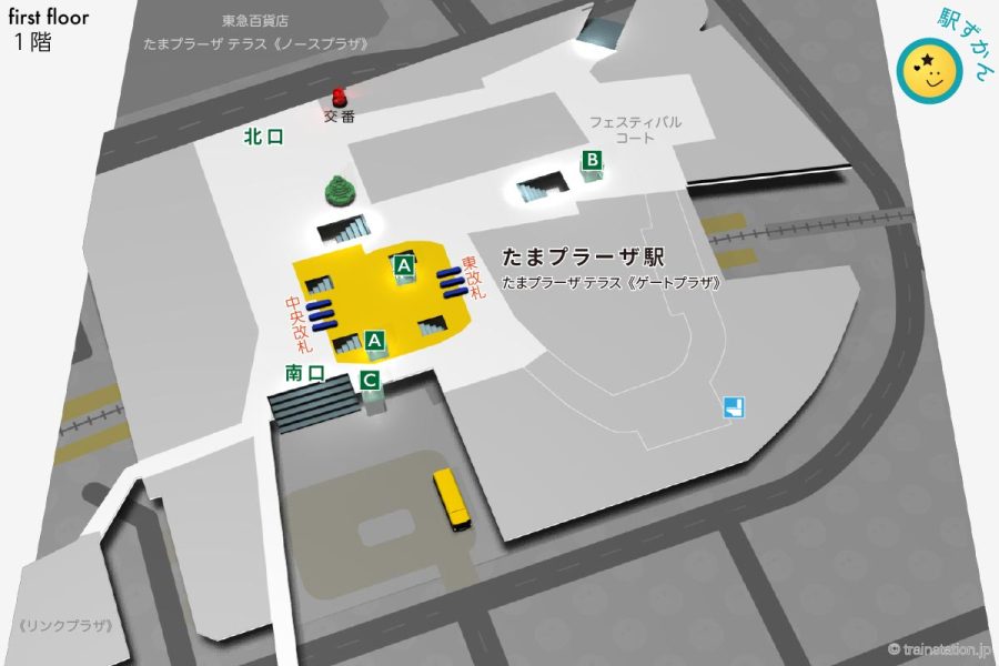 東急田園都市線 たまプラーザ駅構内図
