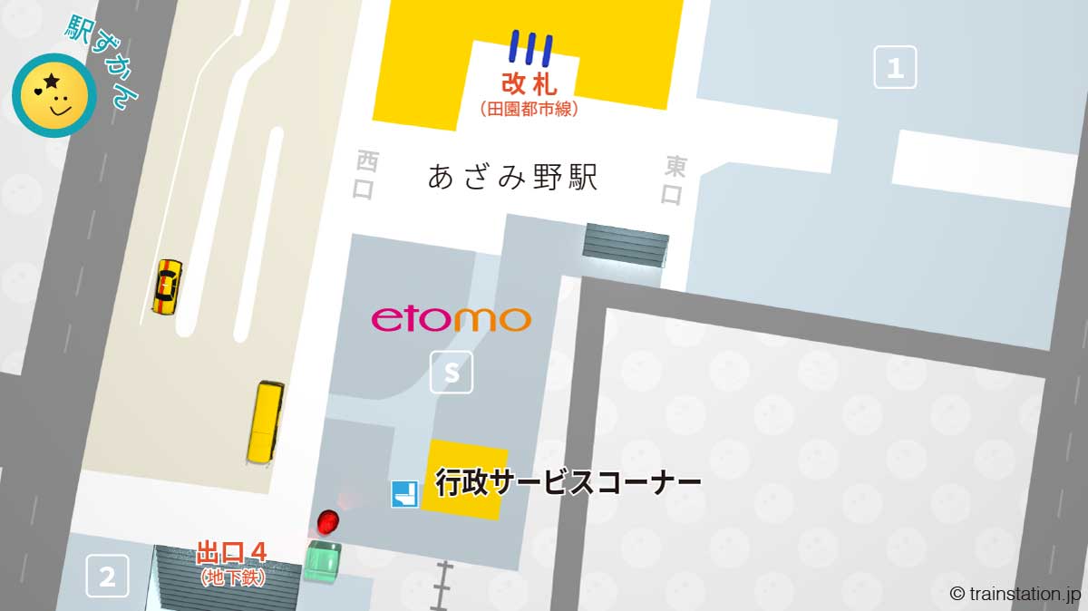 横浜市 あざみ野駅行政サービスコーナーマップ